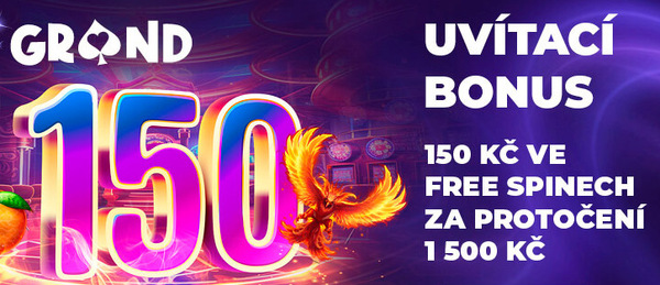 Grandwin 150 free spinů bonus pro nové hráče