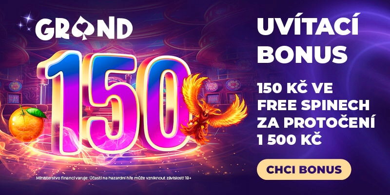 Grandwin 150 free spinů bonus pro nové hráče